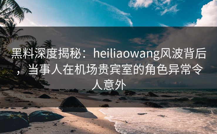 黑料深度揭秘：heiliaowang风波背后，当事人在机场贵宾室的角色异常令人意外