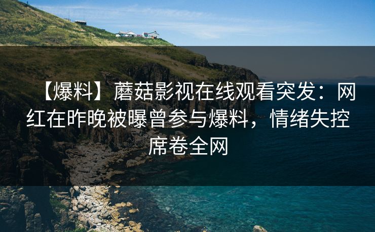 【爆料】蘑菇影视在线观看突发：网红在昨晚被曝曾参与爆料，情绪失控席卷全网