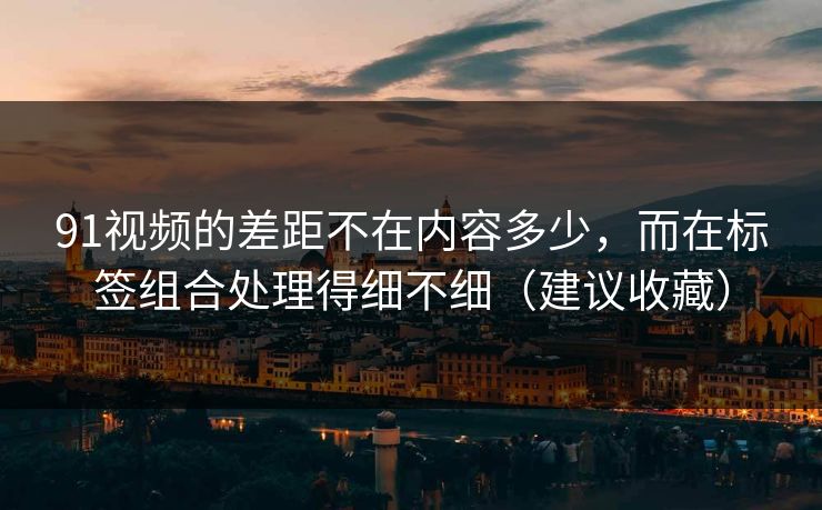 91视频的差距不在内容多少，而在标签组合处理得细不细（建议收藏）