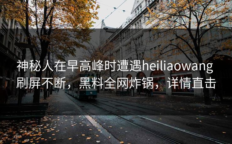 神秘人在早高峰时遭遇heiliaowang 刷屏不断，黑料全网炸锅，详情直击